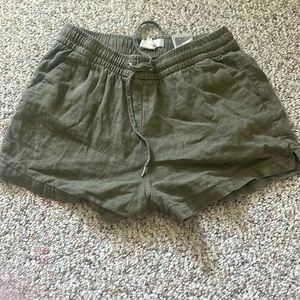 Green canvas shorts